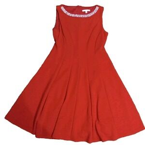 Studio One Red Size 6 Women's Dress Sleeveless Stretch Fit Beaded
